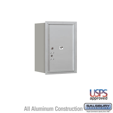6 Door High Recessed Mounted 4C Horizontal Parcel Locker with 1 Parcel Locker in Aluminum with USPS Access - Rear Loading